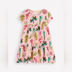 S O L DMini Boden Pink Tropical Print Kids Dress ARIELA